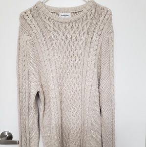 Men's cable crew neck